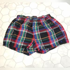 Excellent Used Condition Men's Polo Ralph Lauren Boxer Shorts Black Plaid Size L